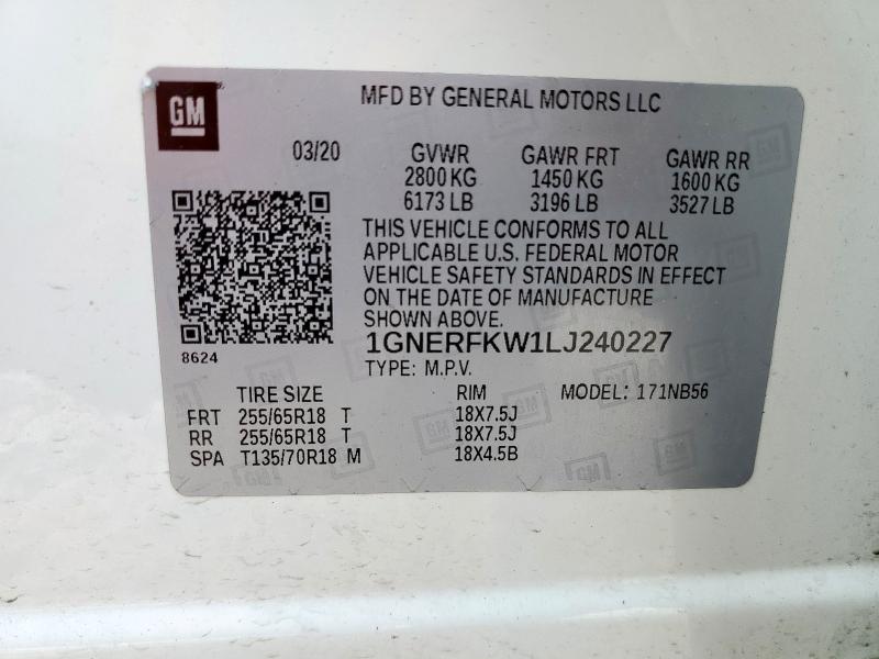 Photo 14 from auction – 2020 CHEVROLET TRAVERSE LS with VIN 1GNERFKW1LJ240227