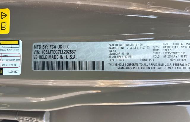 Photo 10 from auction – 2020 JEP GLADIATOR MOJAVE with VIN 1C6JJTEG7LL202837