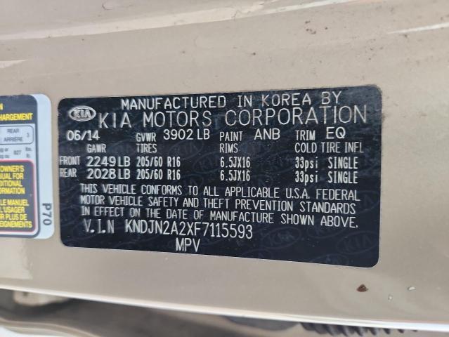 Photo 14 from auction – 2015 KIA SOUL with VIN KNDJN2A2XF7115593