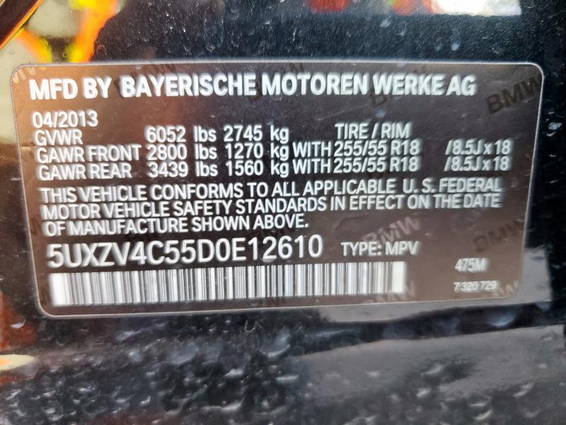 Photo 14 from auction – 2013 BMW X5 XDRIVE35I with VIN 5UXZV4C55D0E12610