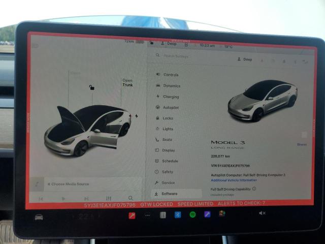 Photo 9 from auction – 2018 TESLA MODEL 3 with VIN 5YJ3E1EAXJF075796