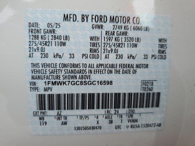 Photo 14 from auction – 2025 FORD EXPLORER ST with VIN 1FMWK7GC8SGC16598
