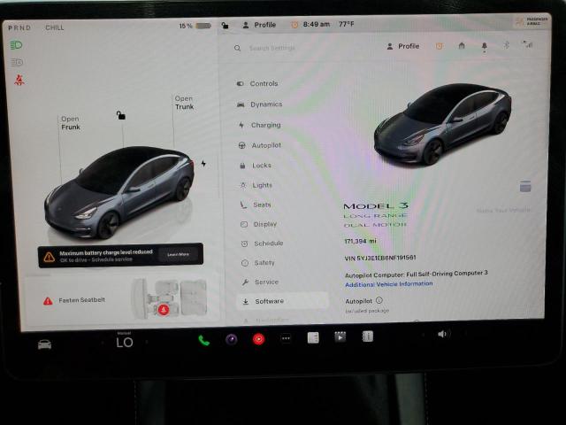 Photo 9 from auction – 2022 TESLA MODEL 3 with VIN 5YJ3E1EB6NF191561