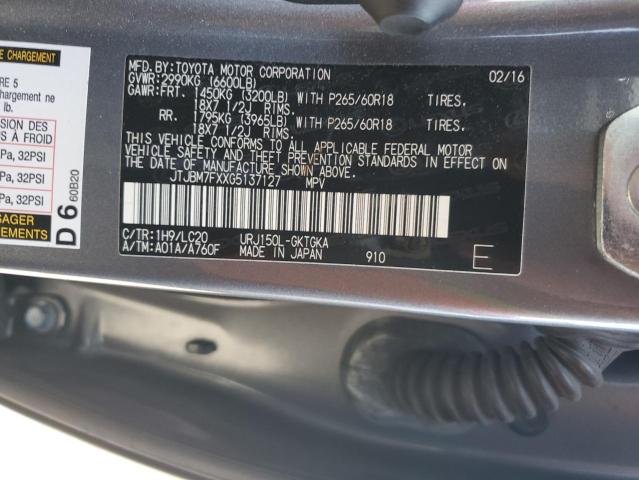 Photo 14 from auction – 2016 LEXUS GX 460 with VIN JTJBM7FXXG5137127