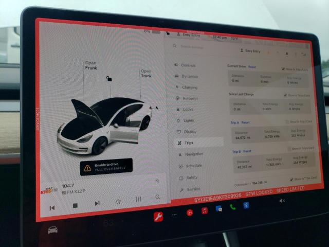 Photo 9 from auction – 2019 TESLA MODEL 3 with VIN 5YJ3E1EA9KF309928