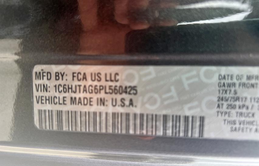 Photo 10 from auction – 2023 JEEP GLADIATOR with VIN 1C6HJTAG6PL560425