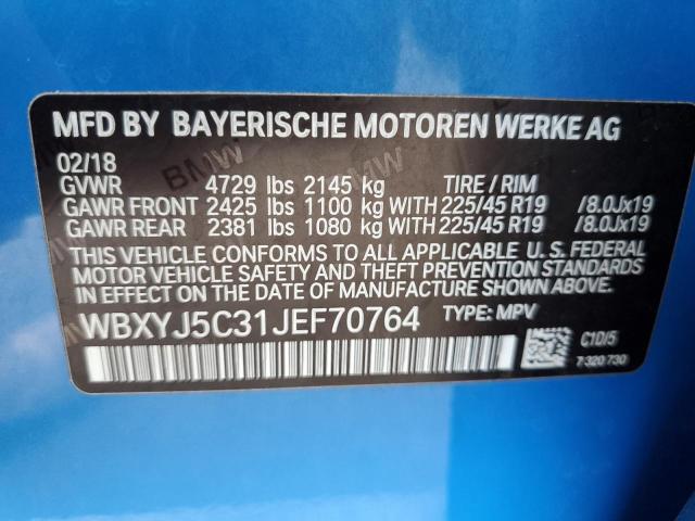 Photo 14 from auction – 2018 BMW X2 XDRIVE2 with VIN WBXYJ5C31JEF70764