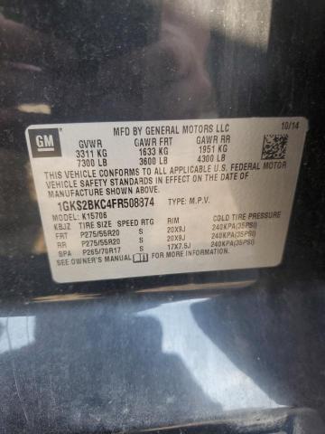 Photo 14 from auction – 2015 GMC YUKON SLT with VIN 1GKS2BKC4FR508874