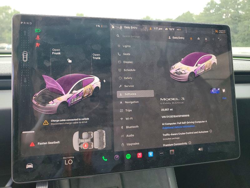 Photo 9 from auction – 2025 TESLA MODEL 3 with VIN 5YJ3E1EAXSF999916