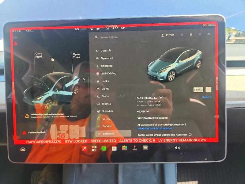 Photo 9 from auction – 2022 TESLA MODEL Y with VIN 7SAYGAEE1NF533270