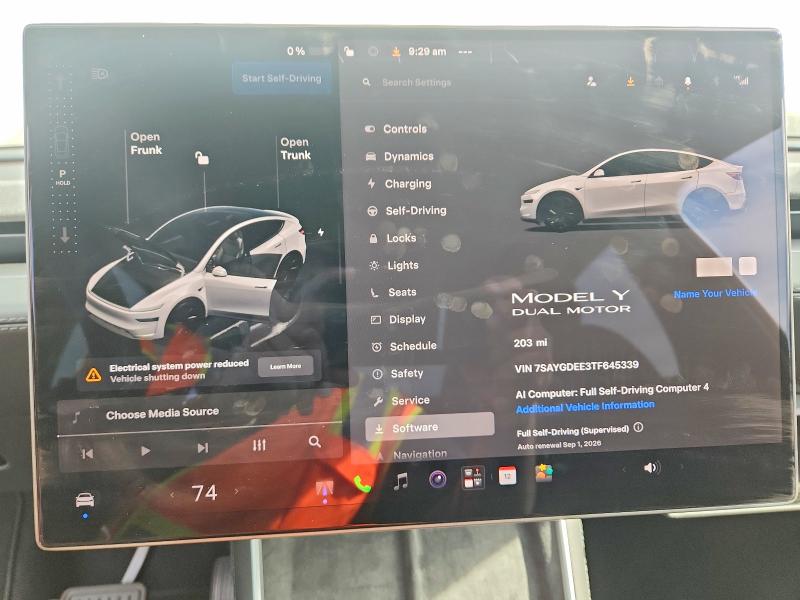 Photo 9 from auction – 2026 TESLA MODEL Y with VIN 7SAYGDEE3TF645339