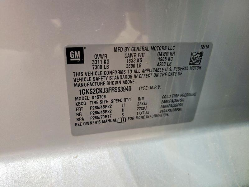 Photo 14 from auction – 2015 GMC YUKON with VIN 1GKS2CKJ3FR563949