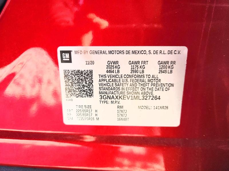 Photo 14 from auction – 2021 CHEVROLET EQUINOX with VIN 3GNAXKEV1ML327264