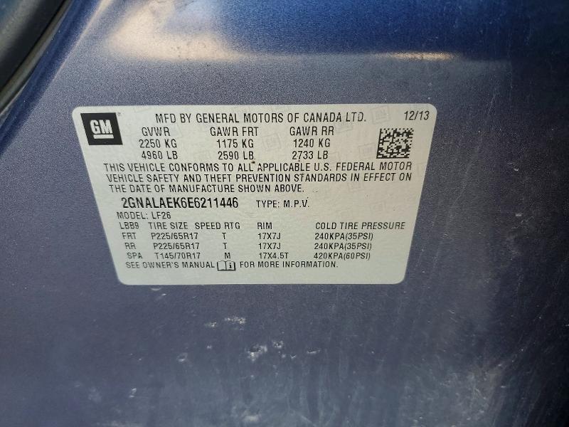 Photo 14 from auction – 2014 CHEVROLET EQUINOX with VIN 2GNALAEK6E6211446