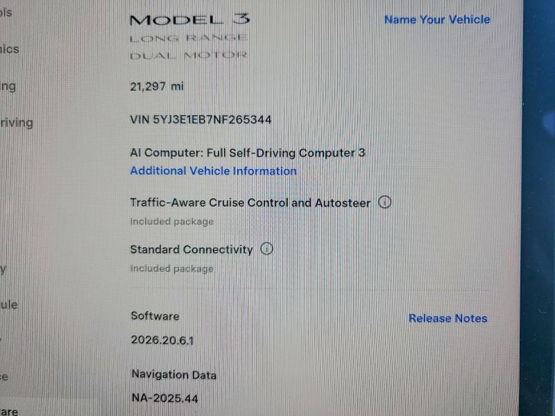 Photo 9 from auction – 2022 TESLA MODEL 3 with VIN 5YJ3E1EB7NF265344