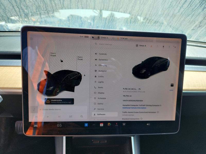 Photo 9 from auction – 2020 TESLA MODEL 3 with VIN 5YJ3E1EA4LF630454