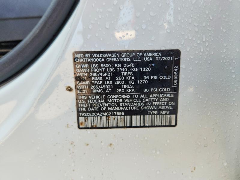 Photo 14 from auction – 2021 VOLKSWAGEN ATLAS CROSS SPORT with VIN 1V2CE2CA2MC217695