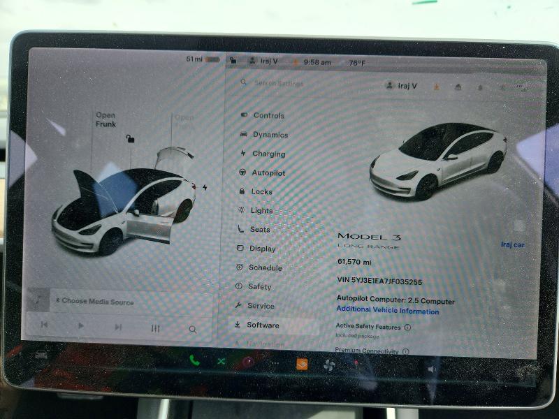 Photo 9 from auction – 2018 TESLA MODEL 3 with VIN 5YJ3E1EA7JF035255