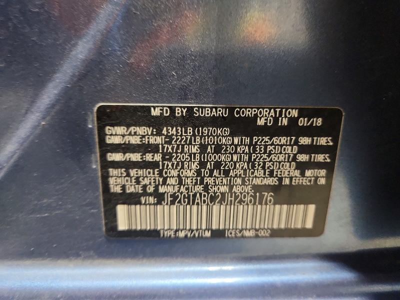 Photo 14 from auction – 2018 SUBARU CROSSTREK with VIN JF2GTABC2JH296176