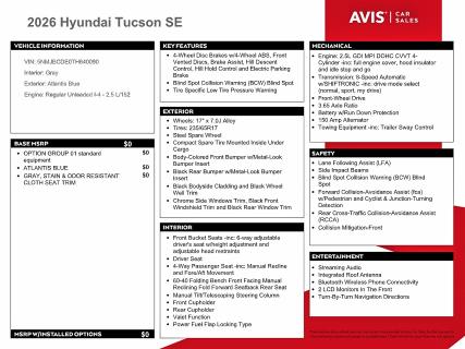 Photo 12 from auction – 2026 HYUNDAI TUCSON with VIN 5NMJBCDE0TH640090