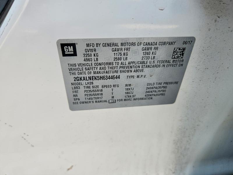 Photo 14 from auction – 2017 GMC TERRAIN with VIN 2GKALNEK5H6344644