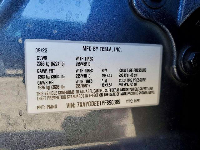 Photo 14 from auction – 2023 TESLA MODEL Y with VIN 7SAYGDEE1PF890369