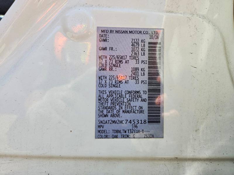 Photo 14 from auction – 2017 NISSAN ROGUE with VIN 5N1AT2MV2HC745318