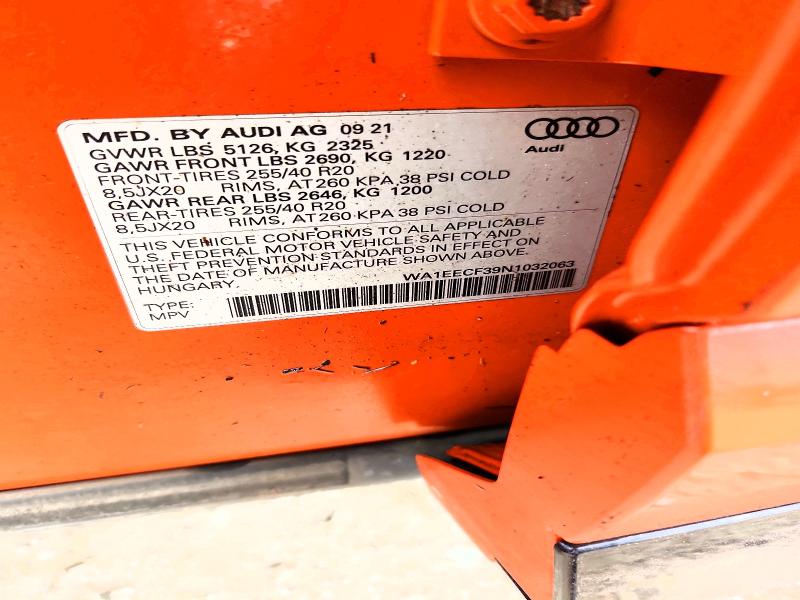Photo 14 from auction – 2022 AUDI Q3 with VIN WA1EECF39N1032063
