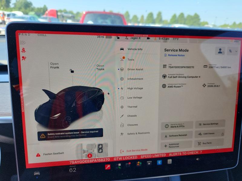 Photo 9 from auction – 2023 TESLA MODEL Y with VIN 7SAYGDEE8PA158270