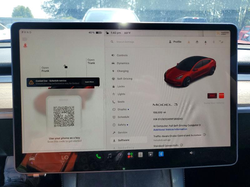 Photo 9 from auction – 2022 TESLA MODEL 3 with VIN 5YJ3E1EA6NF289240