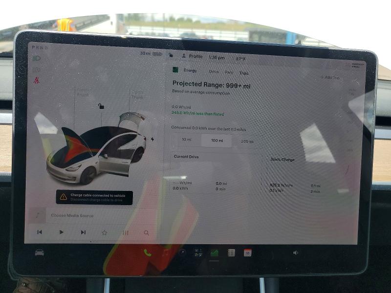 Photo 9 from auction – 2018 TESLA MODEL 3 with VIN 5YJ3E1EB7JF108567