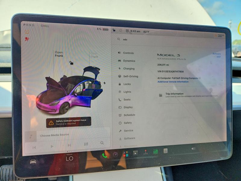 Photo 9 from auction – 2019 TESLA MODEL 3 with VIN 5YJ3E1EA2KF417808