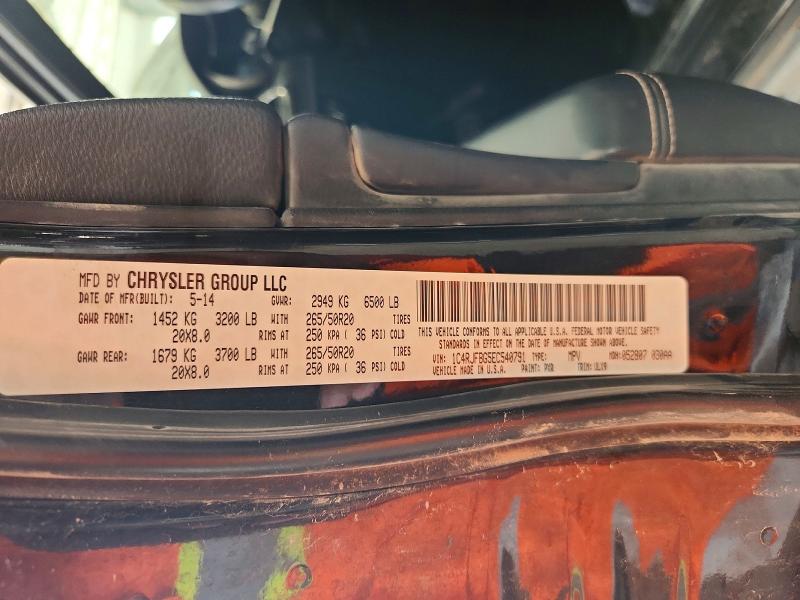 Photo 14 from auction – 2014 JEEP GRAND CHEROKEE with VIN 1C4RJFBG5EC540791