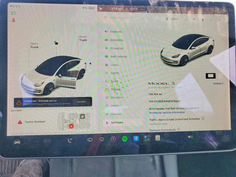 Photo 9 from auction – 2021 TESLA MODEL 3 with VIN 5YJ3E1EA6MF976832