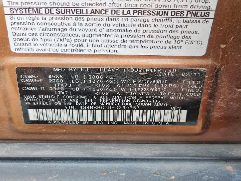 Photo 14 from auction – 2011 SUBARU OUTBACK with VIN 4S4BRBCC9B3399357