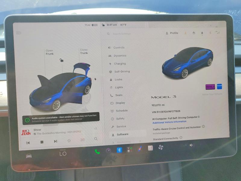 Photo 9 from auction – 2022 TESLA MODEL 3 with VIN 5YJ3E1EA1NF371926