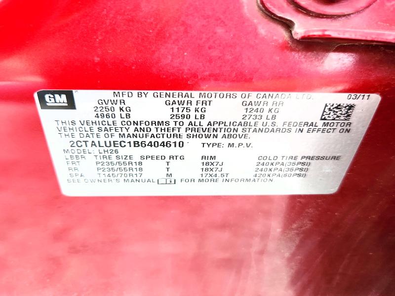 Фото 14 с аукциона – 2011 GMC TERRAIN с VIN 2CTALUEC1B6404610