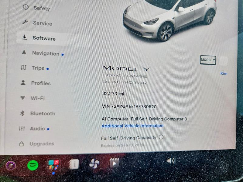 Снимка 9 от търг – 2023 TESLA MODEL Y с VIN 7SAYGAEE1PF780520