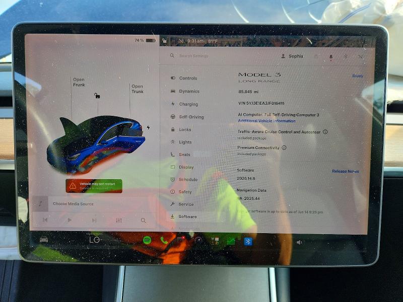 Photo 9 from auction – 2018 TESLA MODEL 3 with VIN 5YJ3E1EA3JF019411