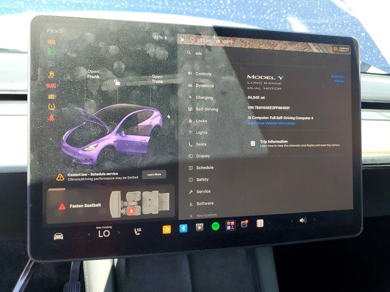 Photo 9 from auction – 2023 TESLA MODEL Y with VIN 7SAYGAEE2PF964591