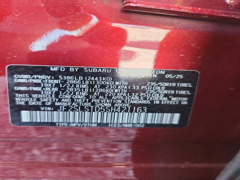 Photo 14 from auction – 2025 SUBARU FORESTER with VIN JF2SLSTD5SH421163