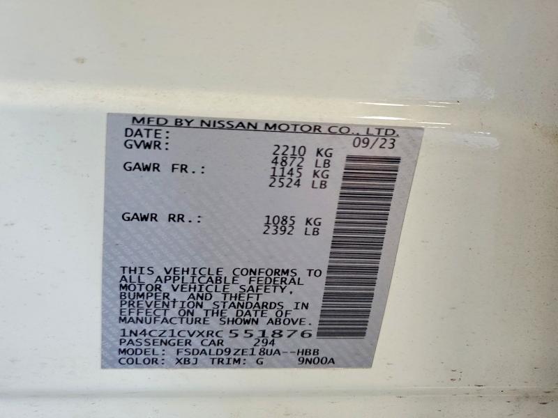 Photo 14 from auction – 2024 NISSAN LEAF with VIN 1N4CZ1CVXRC551876