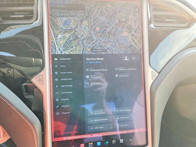 Photo 9 from auction – 2018 TESLA MODEL S with VIN 5YJSA1E45JF276040