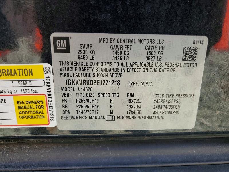 Photo 14 from auction – 2014 GMC ACADIA with VIN 1GKKVRKD3EJ271218