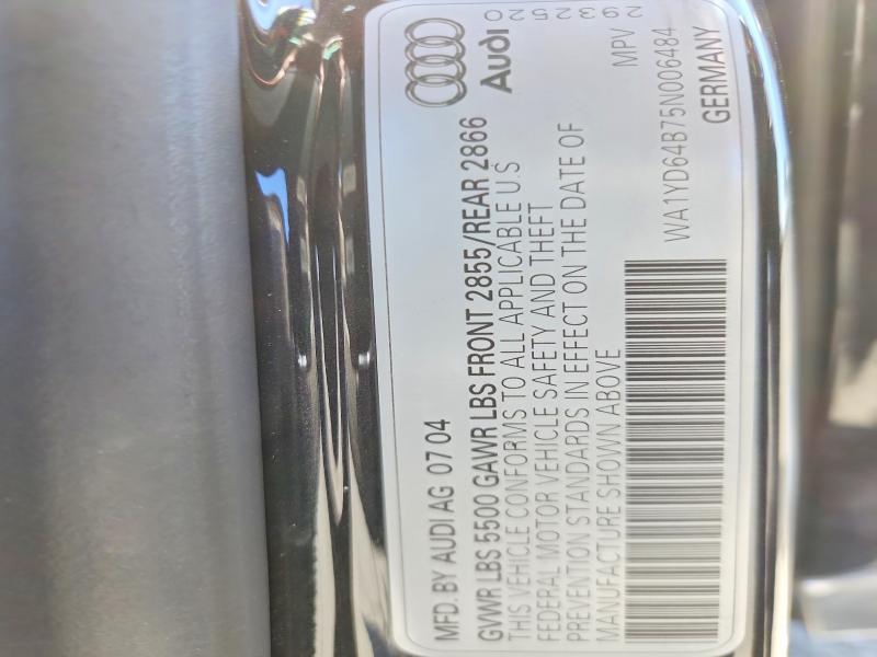 Foto 14 de la subasta – 2005 AUDI ALLROAD con VIN WA1YD64B75N006484
