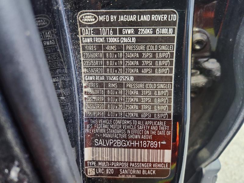 Photo 14 from auction – 2017 LAND ROVER RANGE ROVER EVOQUE with VIN SALVP2BGXHH187891