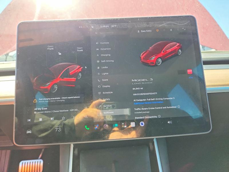 Photo 9 from auction – 2018 TESLA MODEL 3 with VIN 5YJ3E1EA9JF024371