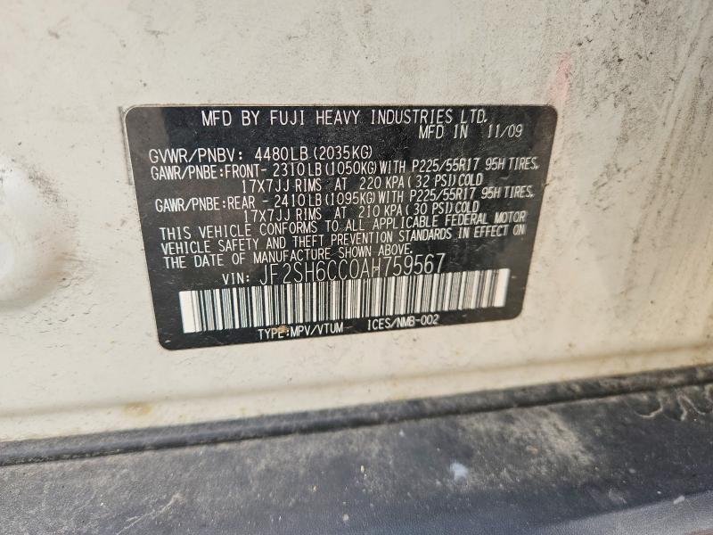 Photo 14 from auction – 2010 SUBARU FORESTER with VIN JF2SH6CC0AH759567