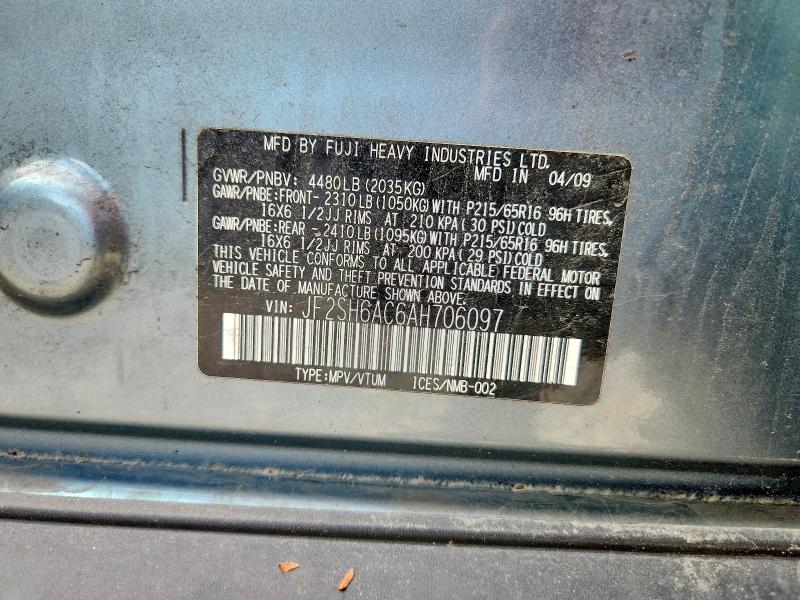 Photo 14 from auction – 2010 SUBARU FORESTER with VIN JF2SH6AC6AH706097