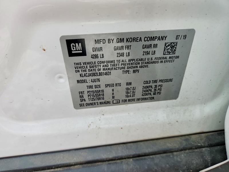 Photo 14 from auction – 2020 BUICK ENCORE with VIN KL4CJASB2LB014631